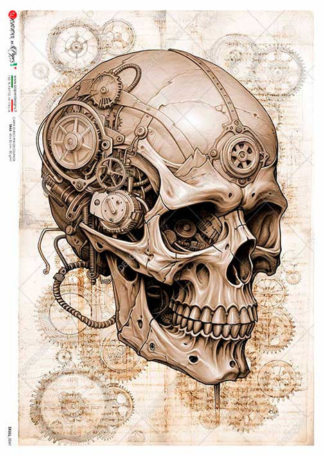 Paper Designs Steampunk Skull A4 Rice Paper
