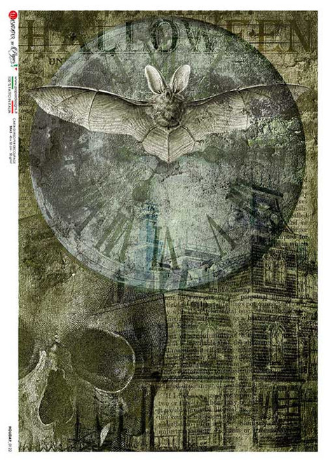 Paper Designs Halloween Clock and Bat Watchtower Rice Paper