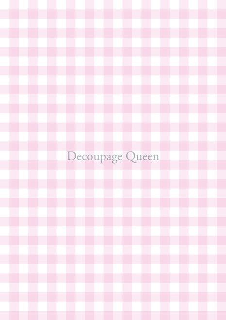 Decoupage Queen Pink Gingham A4 Rice Paper
