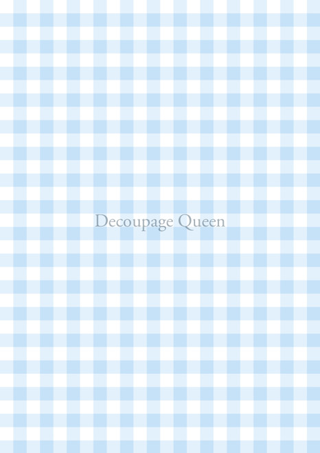 Decoupage Queen Blue Gingham A4 Rice Paper