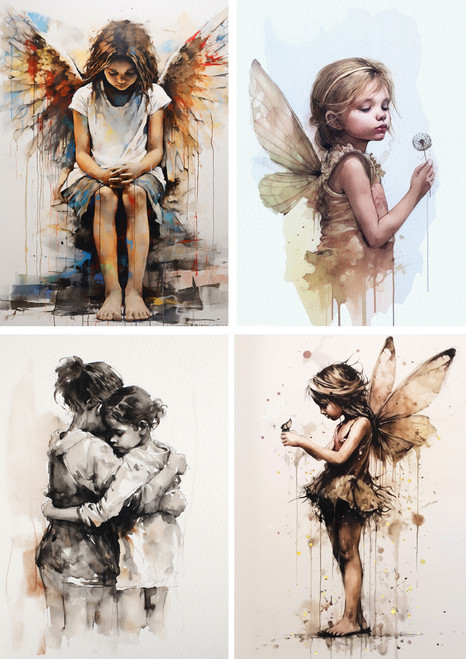Decoupage Queen Andy Skinner Angels Four Pack A4 Rice Paper