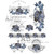 AB Studios Blue Floral Parisian Labels A4 Rice Paper