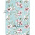 AB Studios Aqua and Pink Floral A4 Rice Paper