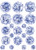 Calambour Blue Vintage Round Winter Scenes A3 Rice Paper