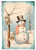 Paper Designs Snowman in Falling Snow A2 Rice Paper