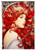 Paper Designs Art Nouveau Red Swirl Hair Portrait A4 Rice Paper