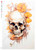 Paper Designs Skull with Autumn Florals A3 Rice Paper