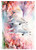 Paper Designs Two White Horses with Pink Flowers A4 Rice Paper