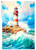 Paper Designs Waves at the Lighthouse A3 Rice Paper