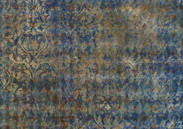 Decoupage Queen Blue Harlequin Rice Paper for Furniture