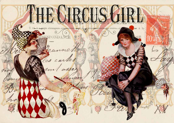 Decoupage Queen Iveta's Circus Girls A4 Rice Paper