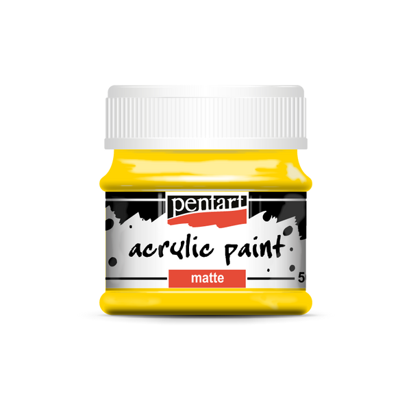 Pentart 50ml Yellow Matte Acrylic Paint