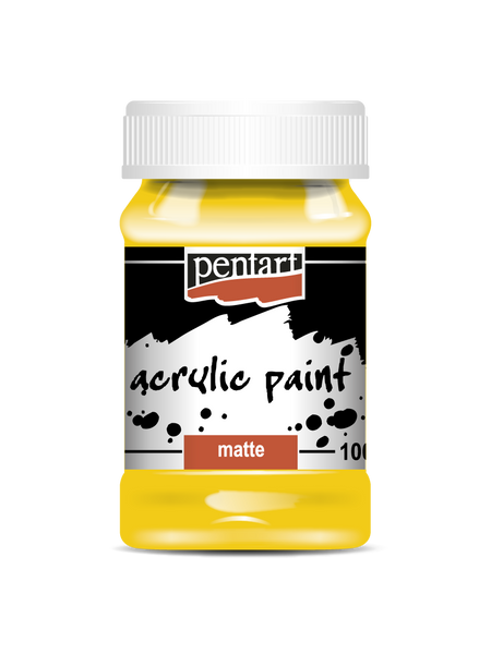 Pentart 100ml Sun Yellow Matte Acrylic Paint