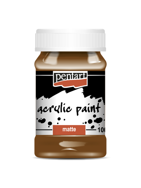 Pentart 100ml Chestnut Matte Acrylic Paint