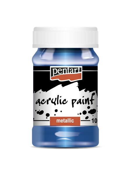 Pentart 100ml Blue Metallic Acrylic Paint