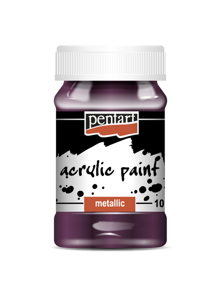 Pentart 100ml Eggplant Metallic Acrylic Paint