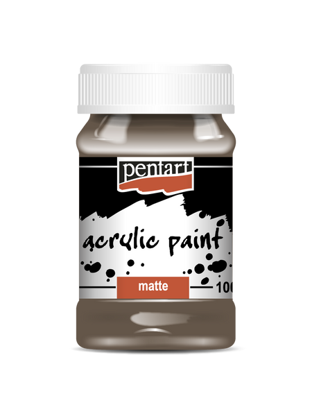 Pentart 100ml Earthy Brown Matte Acrylic Paint