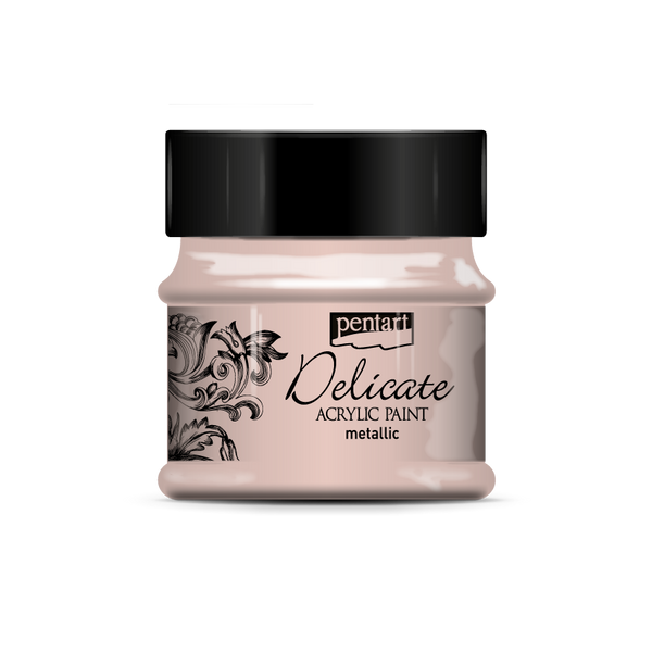 Pentart 50ml Delicate Rose Gold Metallic Acrylic Paint