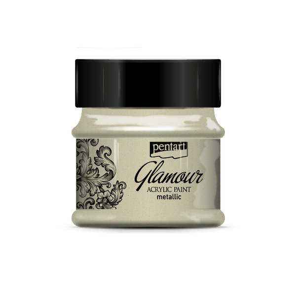 Pentart 50ml Glamour Antique Silver Metallic Acrylic Paint