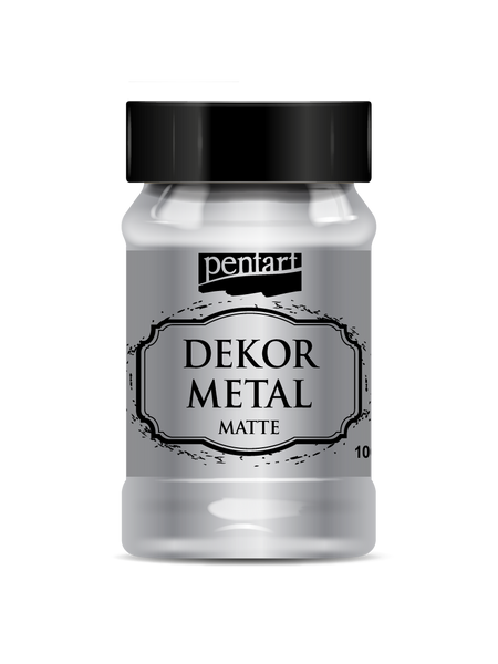 Pentart 100ml Dekor Silver Metal Matte Acrylic Paint