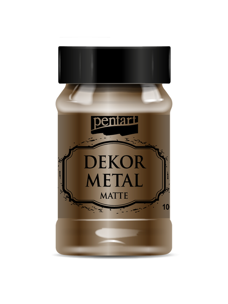 Pentart 100ml Dekor Chocolate Metal Matte Acrylic Paint