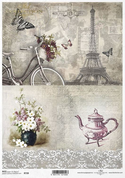 ITD Collection Parisian A4 Decoupage Rice Paper