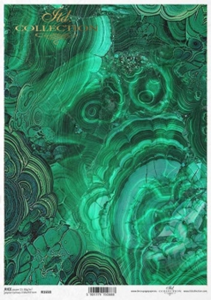 ITD Collection Green Malachite Background A4 Decoupage Rice Paper