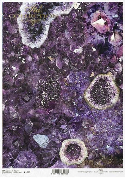ITD Collection Purple Agate A4 Decoupage Rice Paper