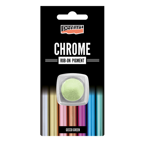 Pentart 0.5g Gecco Green Chrome Effect Rub-On Pigment