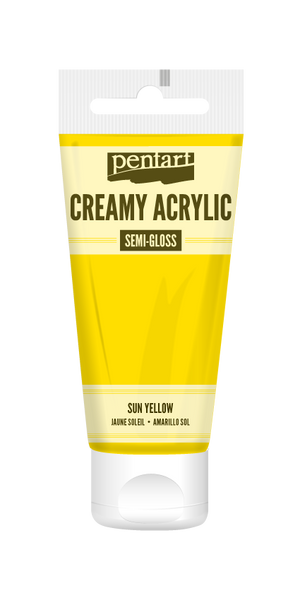 Pentart 60ml Sun Yellow Creamy Semi-gloss Acrylic Paint