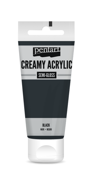 Pentart 60ml Black Creamy Semi-gloss Acrylic Paint