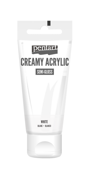 Pentart 60ml White Creamy Semi-gloss Acrylic Paint
