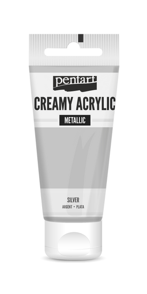 Pentart 60ml Silver Creamy Metallic Acrylic Paint