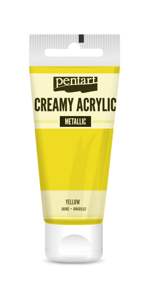 Pentart 60ml Yellow Creamy Metallic Acrylic Paint