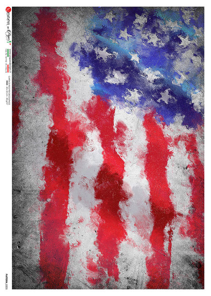 Paper Designs American Flag Pattern 0205 Rice Paper for Furniture