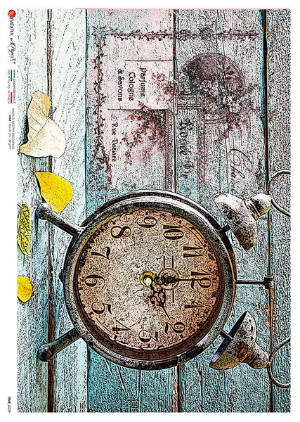 Paper Designs Alarm Clock Time 0029 A3 Decoupage Rice Paper