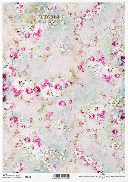 ITD Collection Rose Clusters A4 Decoupage Rice Paper