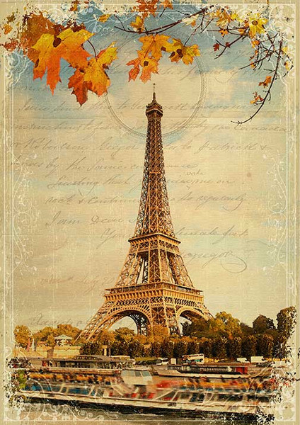 Paper Designs Eiffel Tower A1 Rice Paper for Furniture