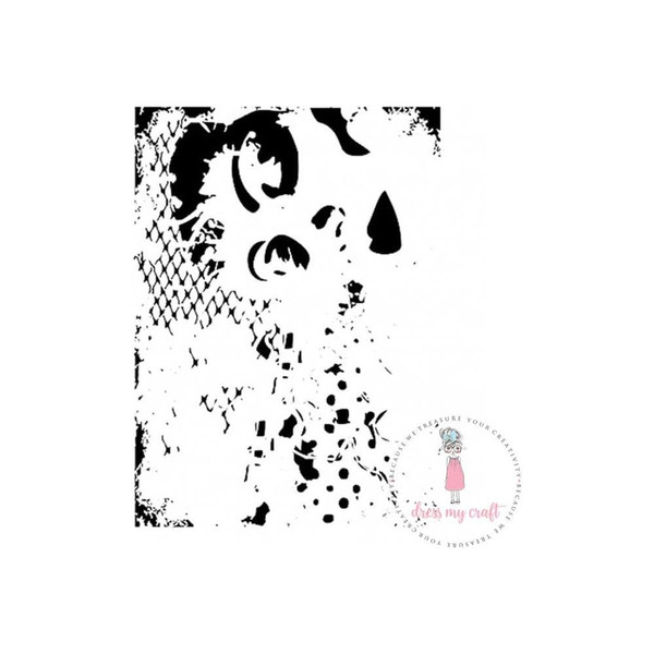 Dress My Craft Abstract Lady Face Script 8.25"x11" Stencil