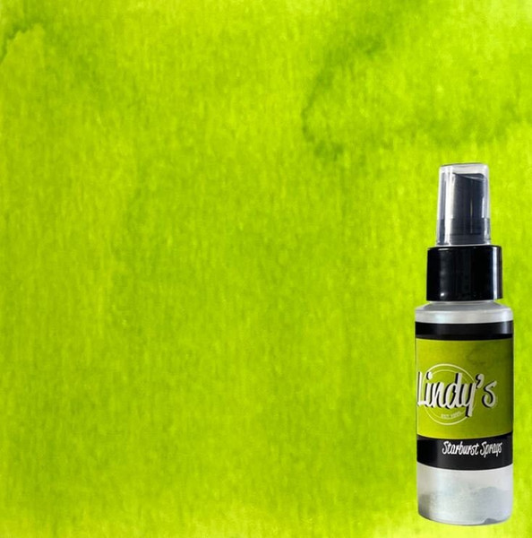 Lindy's Alien Goo Green Starburst Spray Vibrant Ink + Shimmer for Canvas, Mixed Media, Stencils, Journals, Decoupage 2 oz