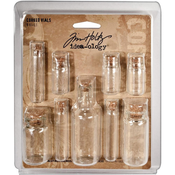 Tim Holtz Idea-Ology Clear Glass Corked Vials