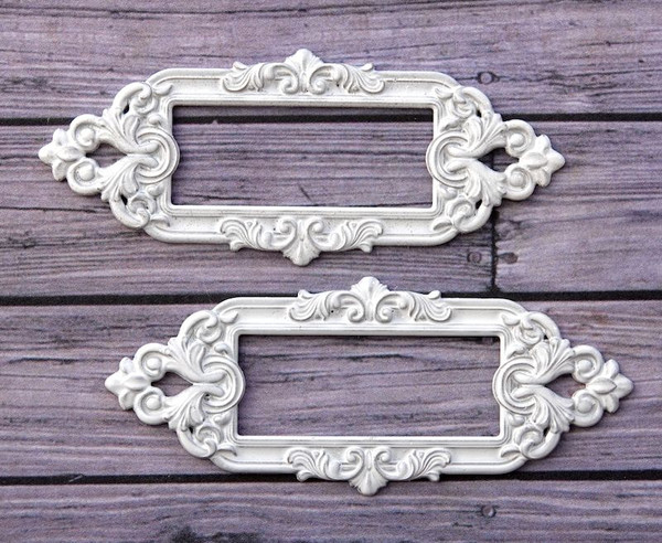 Prosvet 2.6"x1" Pewter Rectangular Frame Metal Craft Embellishments