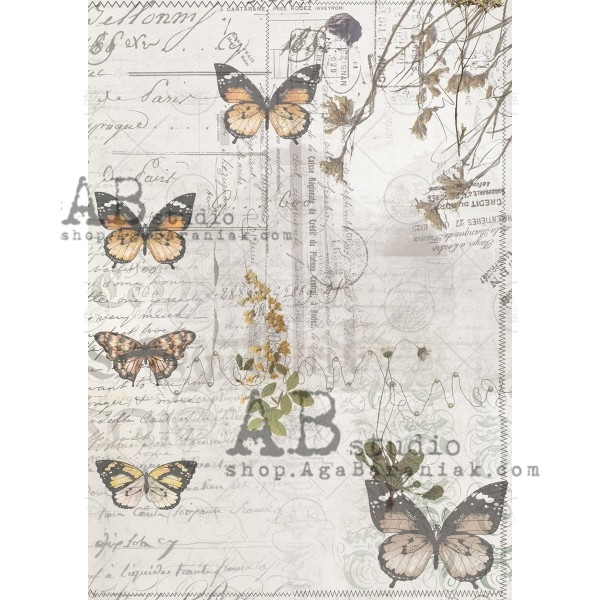 AB Studios 627 Monarch Butterflies A4 Decoupage Rice Paper