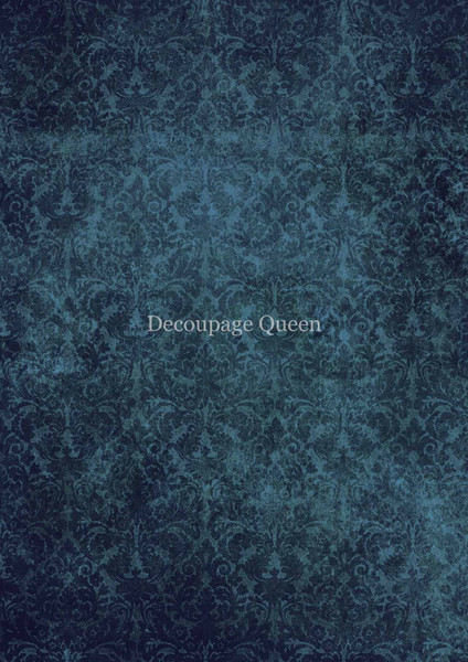 Decoupage Queen Blue Brocade A0 Rice Paper