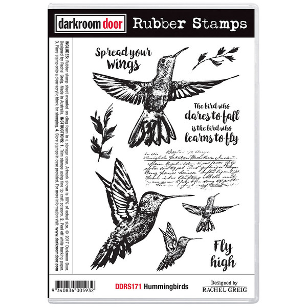 Darkroom Door Hummingbirds Rubber Stamp Set