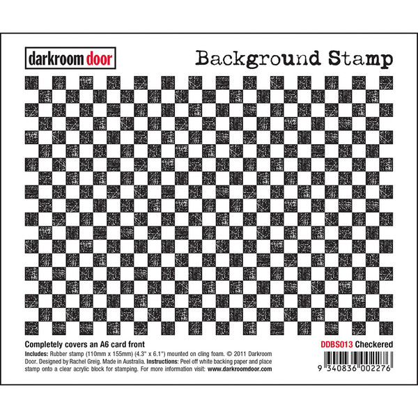 Darkroom Door Checkered Background Stamp