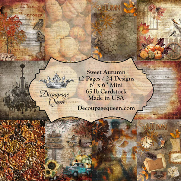 Decoupage Queen Sweet Autumn Mini Scrapbook Paper Set