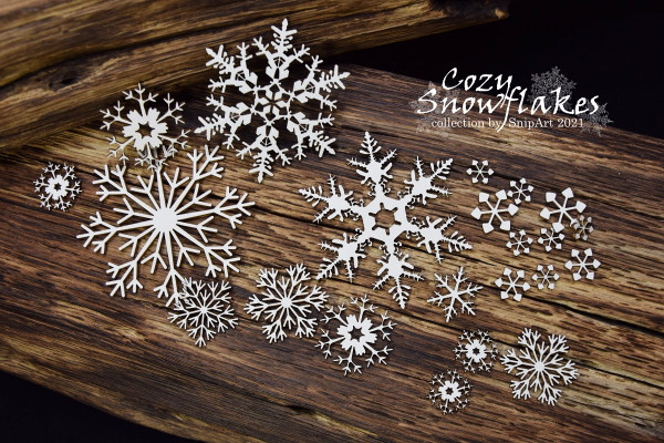 Snipart Cozy Snowflakes Big Chipboard Set