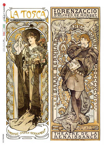 Paper Designs 0033 Sarah Bernhardt Theatre Posters A3 Decoupage Rice Paper