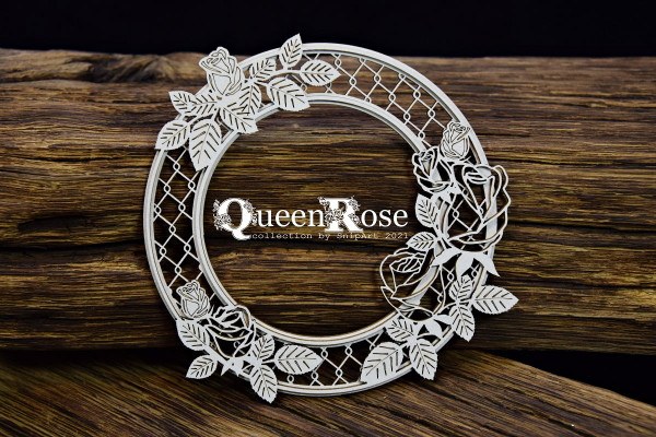 Snipart Queen Rose Layered Circle Chipboard Frame